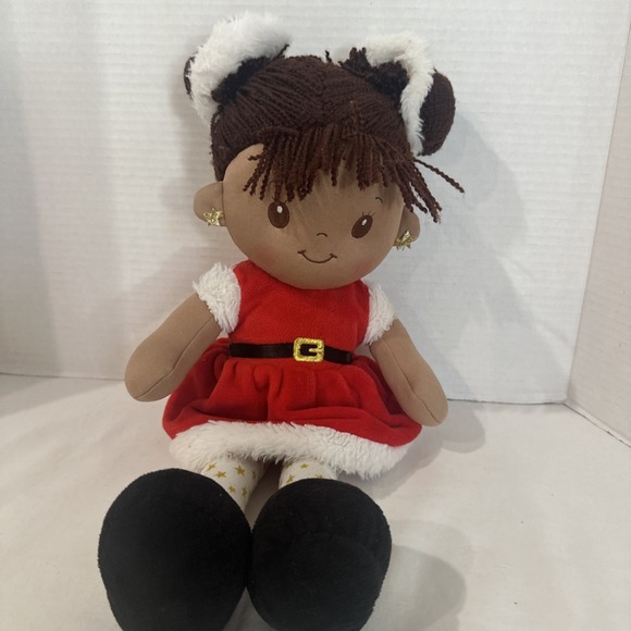 Linzy Christmas Plush Girl Doll in Red Dress - Picture 1 of 10